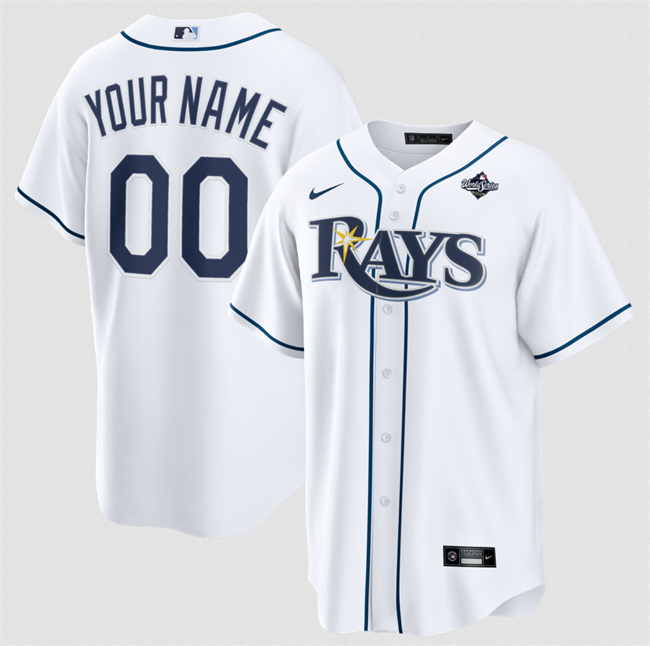 Men's White Tampa Bay Rays Active Player Custom 2026 World Series Home Cool Base Stitched Baseball Jersey